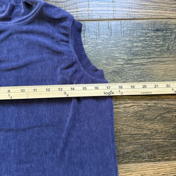 Vintage Chico’s Design Sleeveless Mock Neck Top Purple Size 1 Made in USA 90s - Picture 5 of 5